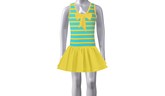 Yellow Stripy Children Swimsuit, Bikini, Swimwear